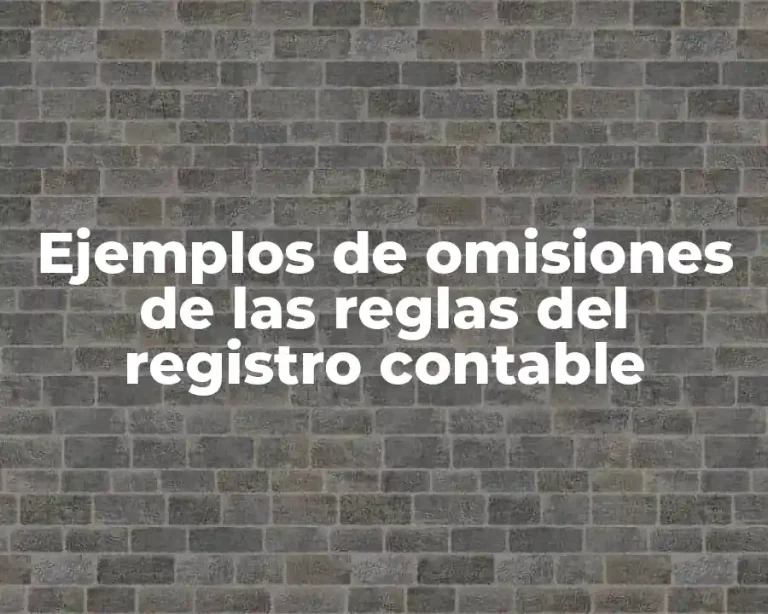 Ejemplos de omisiones de las reglas del registro contable