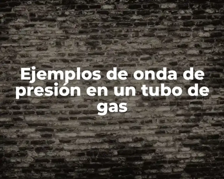 Ejemplos de onda de presión en un tubo de gas