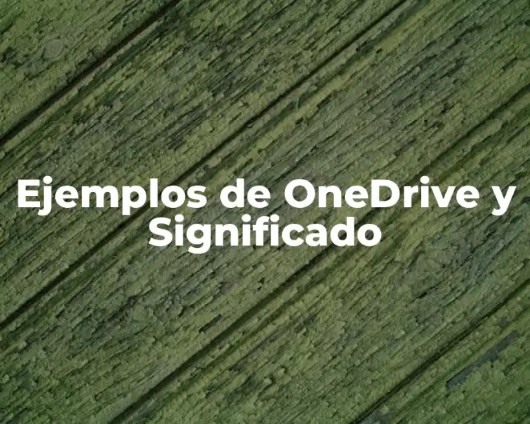 Ejemplos de OneDrive y Significado