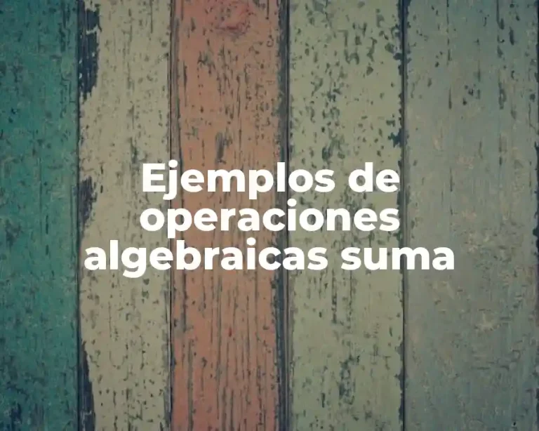 Ejemplos de operaciones algebraicas suma