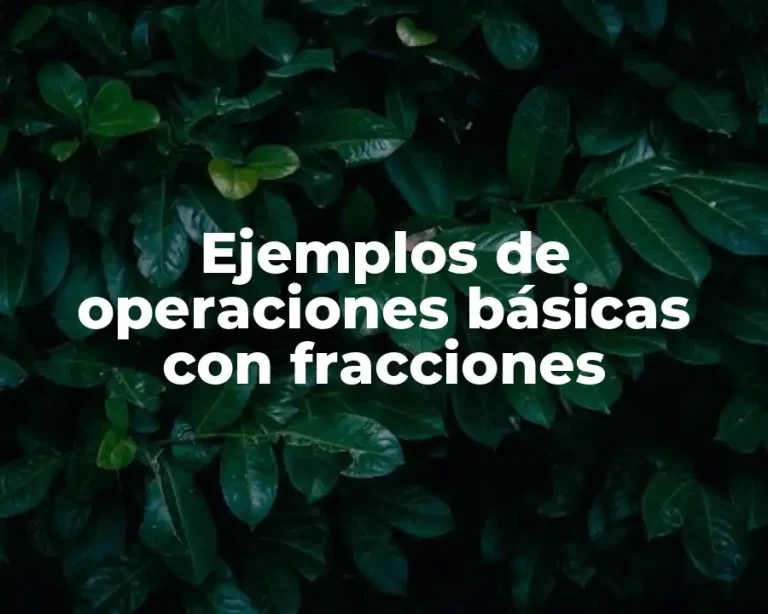 Ejemplos de operaciones básicas con fracciones