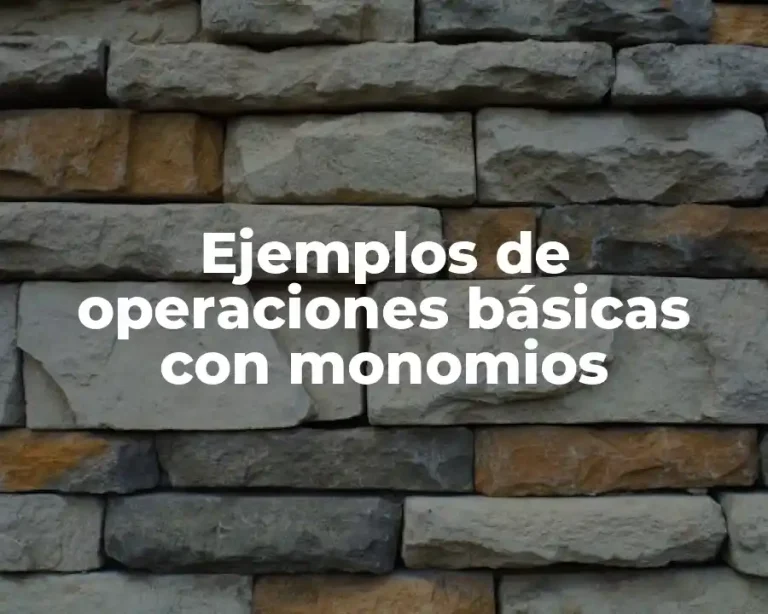 Ejemplos de operaciones básicas con monomios