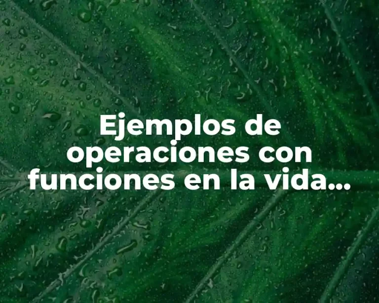 Ejemplos de operaciones con funciones en la vida cotidiana y Significado