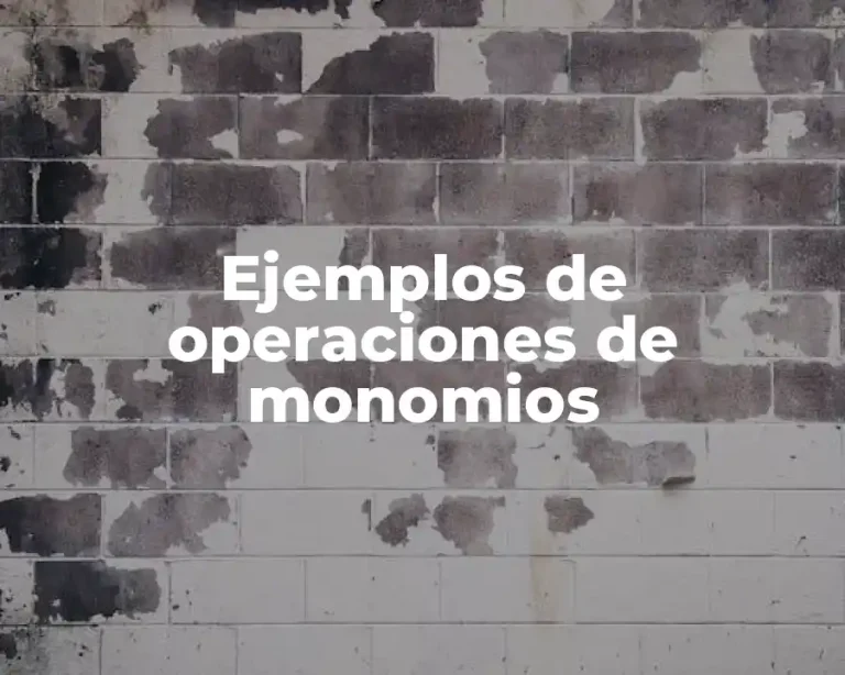 Ejemplos de operaciones de monomios