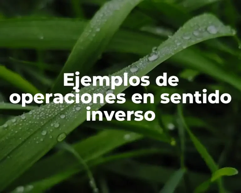 Ejemplos de operaciones en sentido inverso