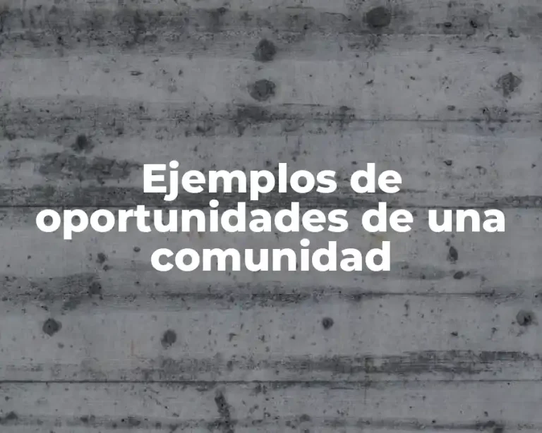 Ejemplos de oportunidades de una comunidad