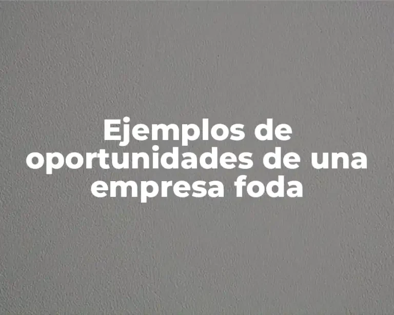 Ejemplos de oportunidades de una empresa foda