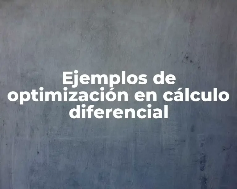 Ejemplos de optimización en cálculo diferencial
