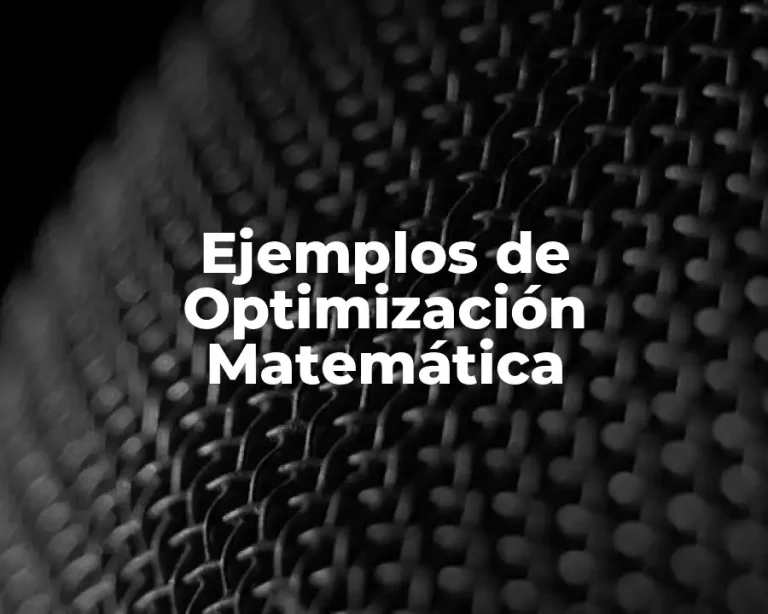 Ejemplos de Optimización Matemática