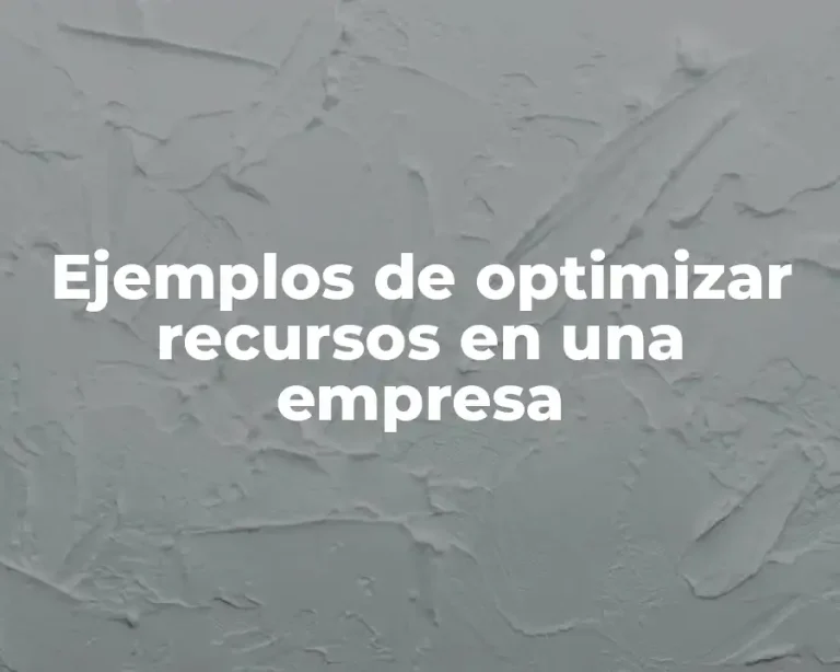 Ejemplos de optimizar recursos en una empresa