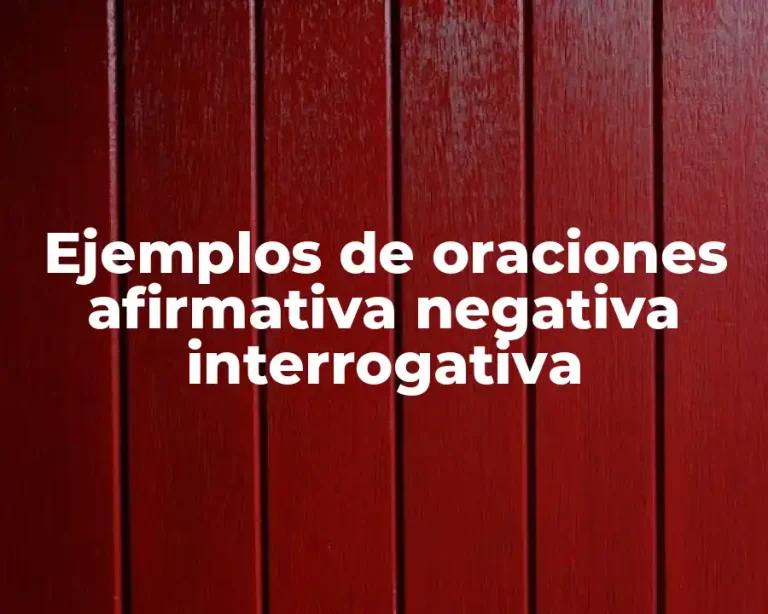 Ejemplos de oraciones afirmativa negativa interrogativa