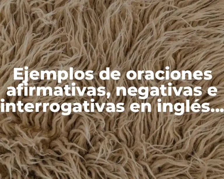 Ejemplos de oraciones afirmativas, negativas e interrogativas en inglés y Significado