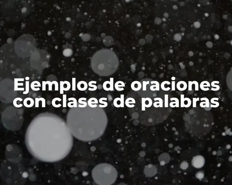 Ejemplos de oraciones con clases de palabras