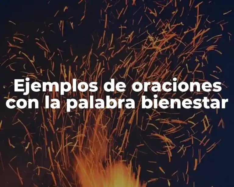 Ejemplos de oraciones con la palabra bienestar