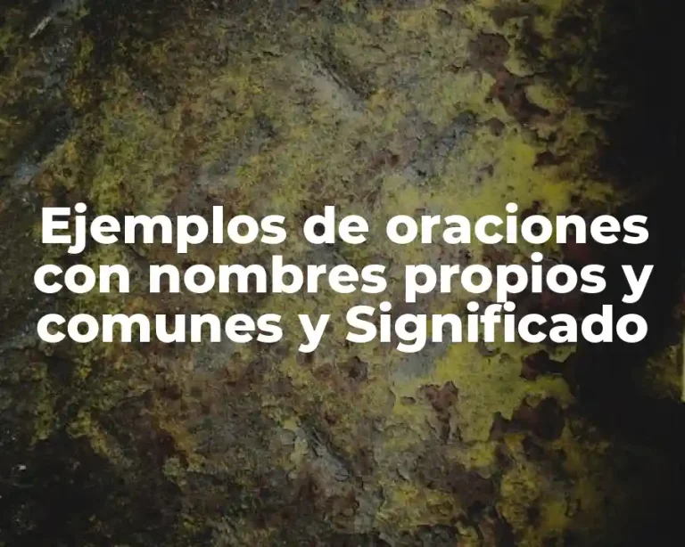 Ejemplos de oraciones con nombres propios y comunes y Significado