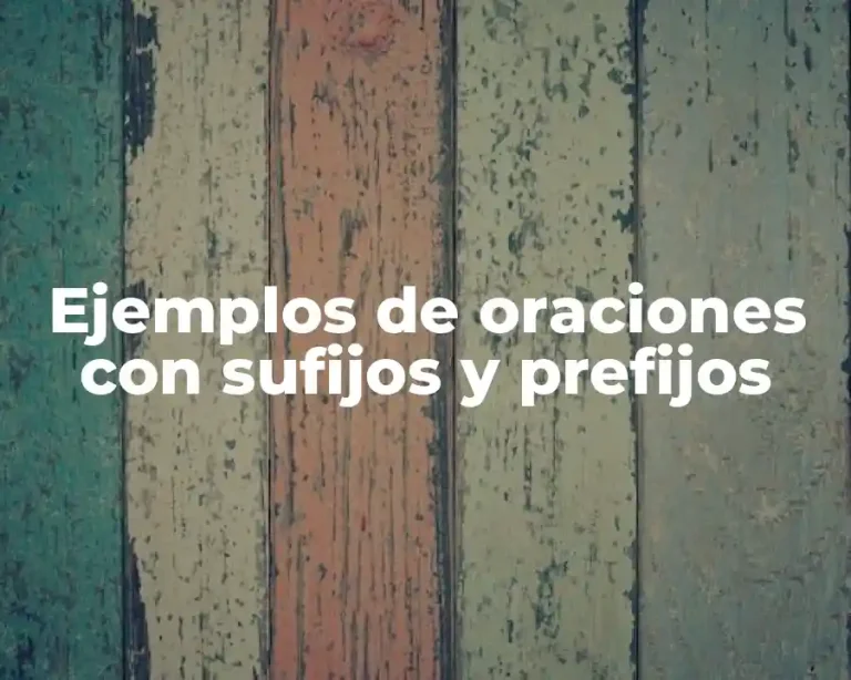 Ejemplos de oraciones con sufijos y prefijos