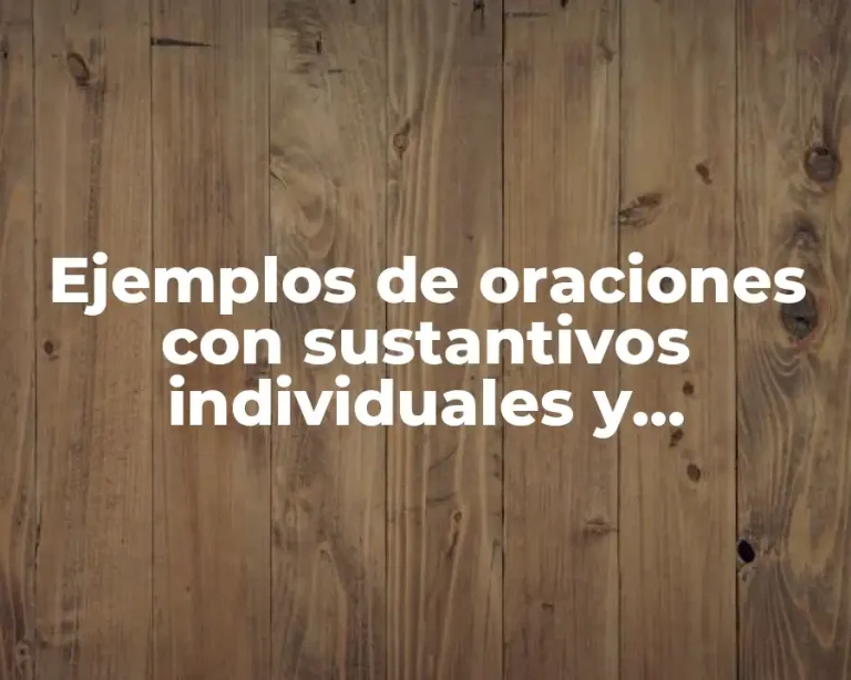 Ejemplos de oraciones con sustantivos individuales y colectivos y Significado