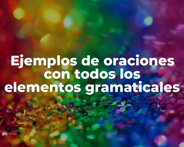 Ejemplos de oraciones con todos los elementos gramaticales