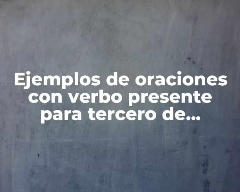 Ejemplos de oraciones con verbo presente para tercero de primaria y Significado