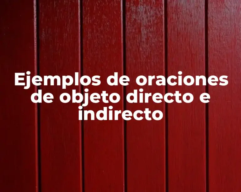 Ejemplos de oraciones de objeto directo e indirecto