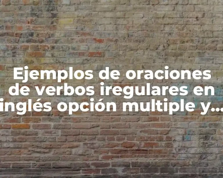 Ejemplos de oraciones de verbos iregulares en inglés opción multiple y Significado