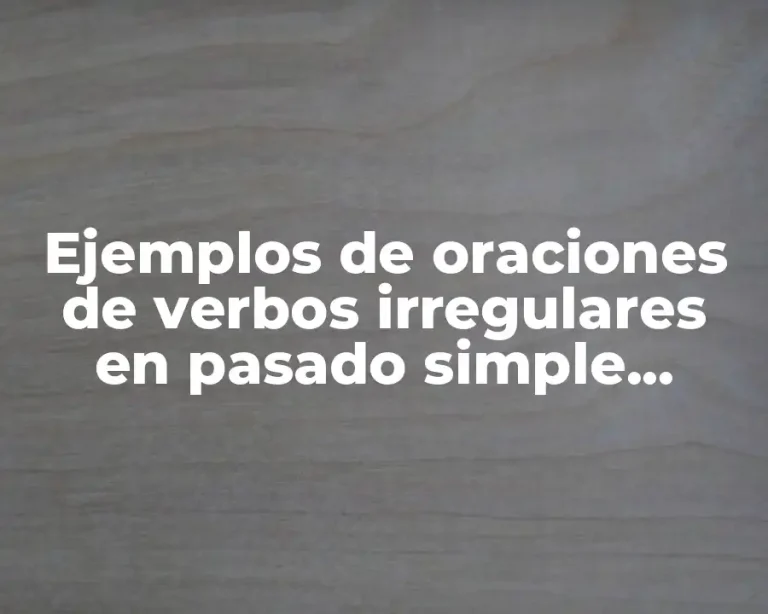Ejemplos de oraciones de verbos irregulares en pasado simple español