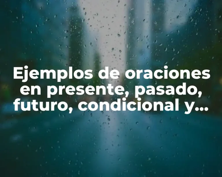 Ejemplos de oraciones en presente, pasado, futuro, condicional y preterito