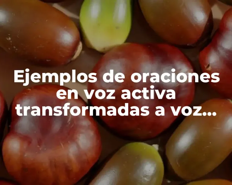 Ejemplos de oraciones en voz activa transformadas a voz pasiva