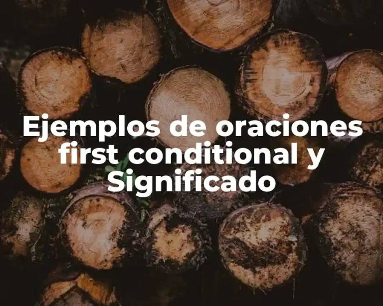 Ejemplos de oraciones first conditional y Significado
