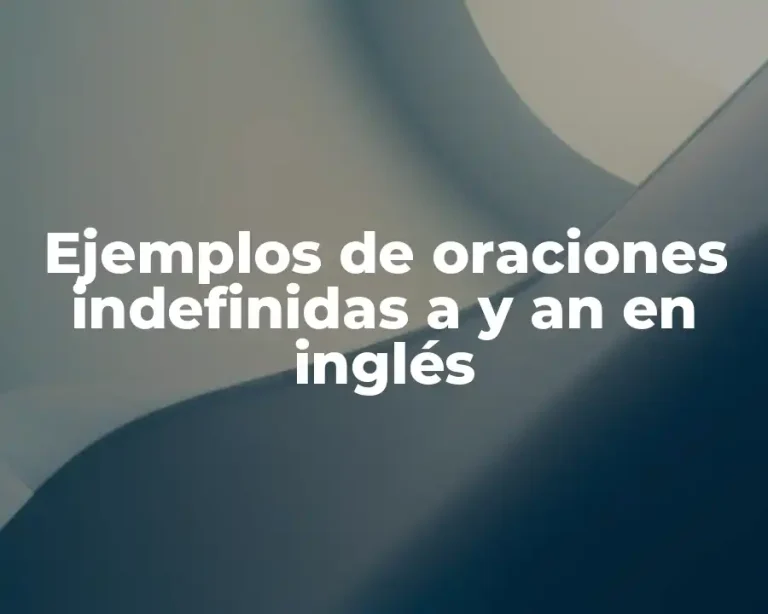 Ejemplos de oraciones indefinidas a y an en inglés