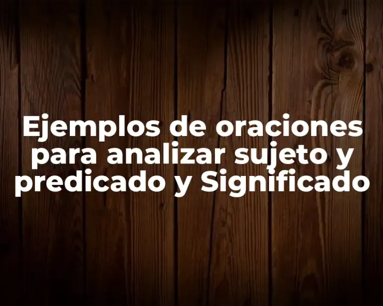 Ejemplos de oraciones para analizar sujeto y predicado y Significado