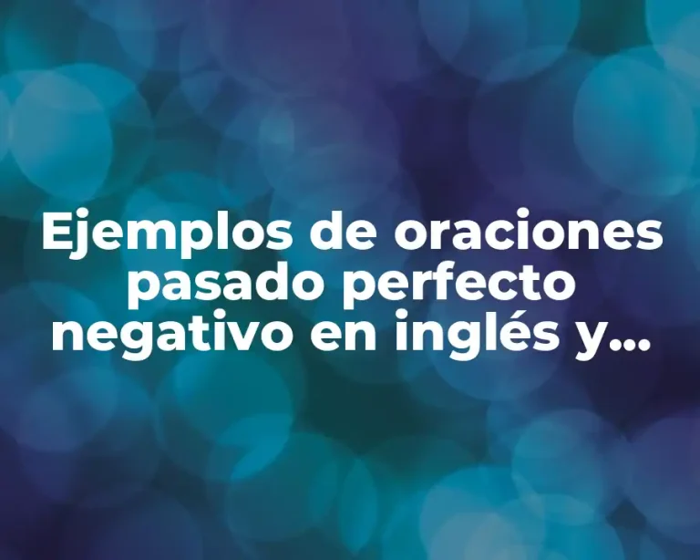 Ejemplos de oraciones pasado perfecto negativo en inglés y español
