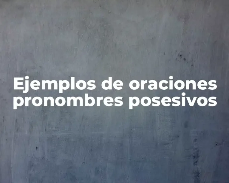 Ejemplos de oraciones pronombres posesivos