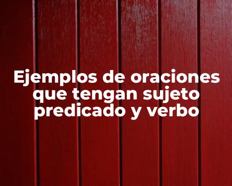 Ejemplos de oraciones que tengan sujeto predicado y verbo