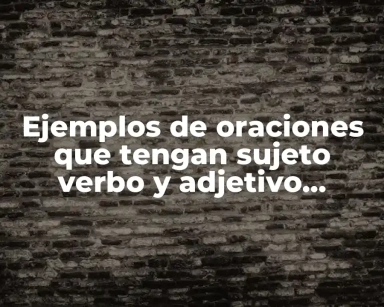 Ejemplos de oraciones que tengan sujeto verbo y adjetivo calificativo