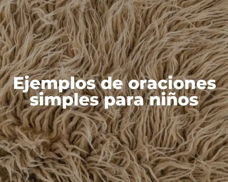 Ejemplos de oraciones simples para niños