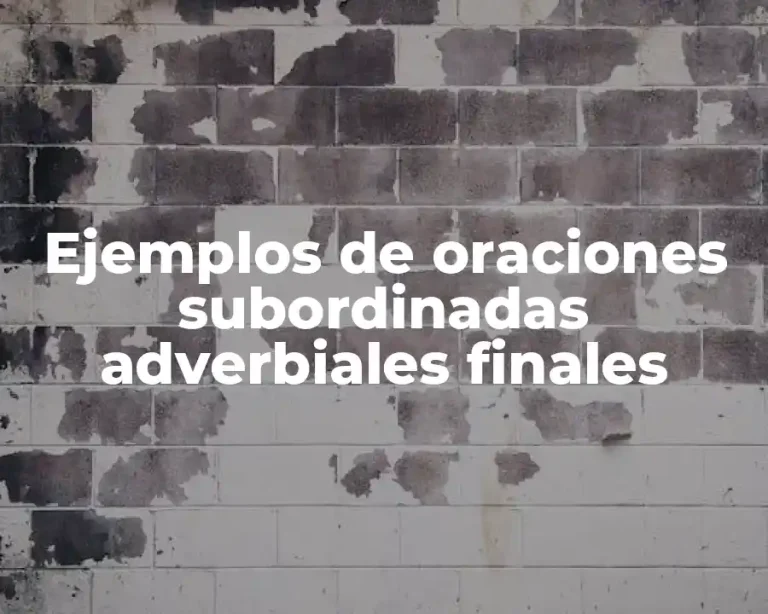 Ejemplos de oraciones subordinadas adverbiales finales