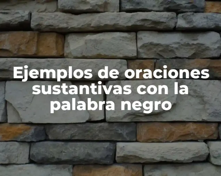 Ejemplos de oraciones sustantivas con la palabra negro