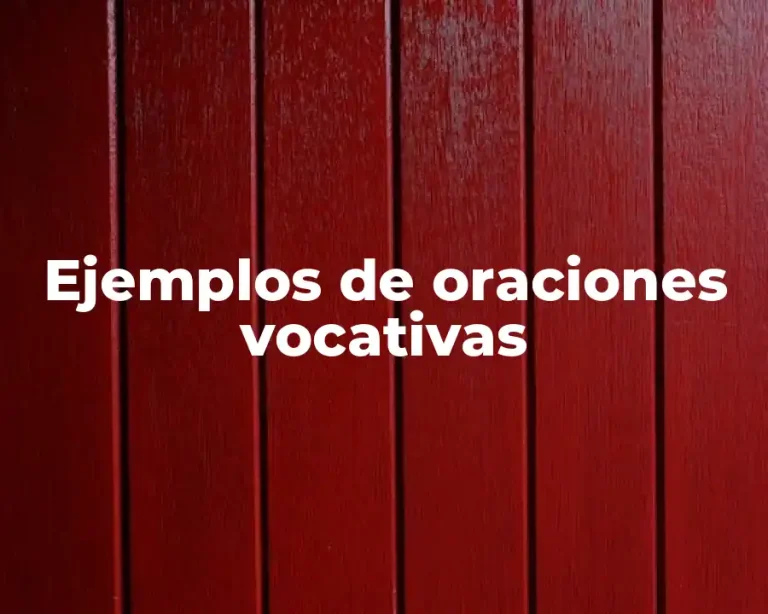 Ejemplos de oraciones vocativas