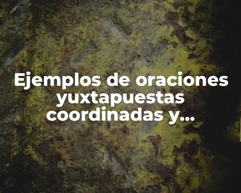 Ejemplos de oraciones yuxtapuestas coordinadas y subordinadas