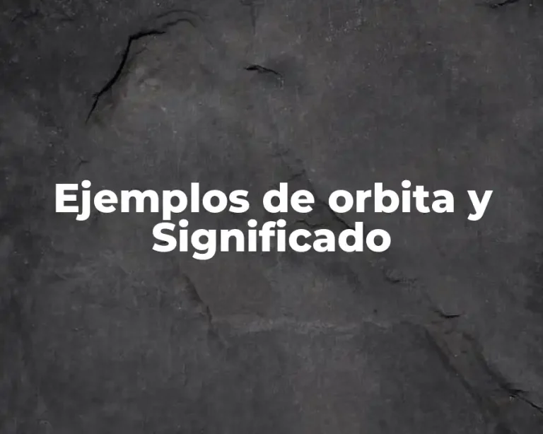 Ejemplos de orbita y Significado