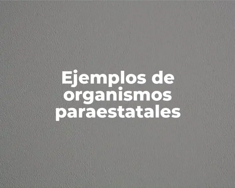 Ejemplos de organismos paraestatales