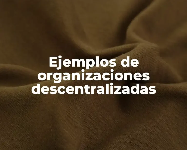Ejemplos de organizaciones descentralizadas