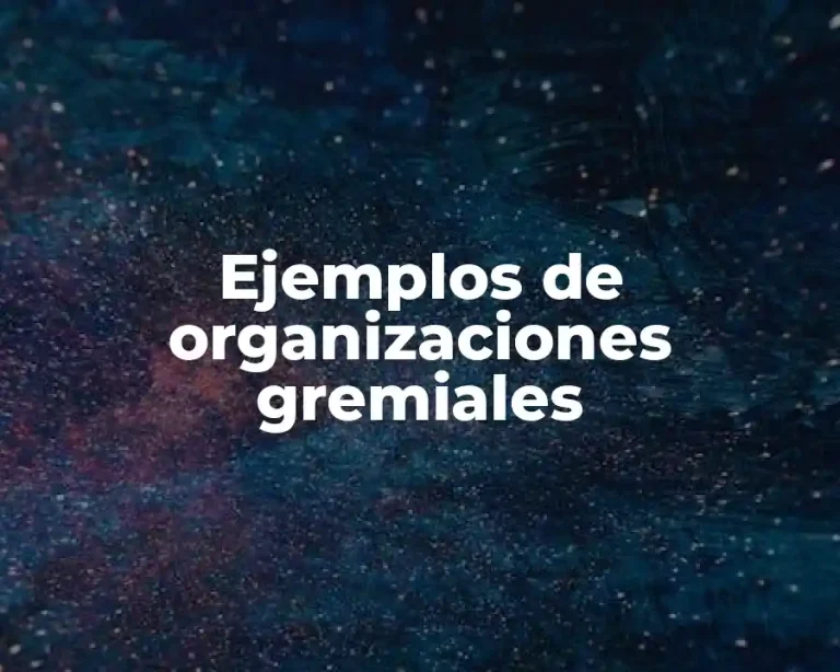 Ejemplos de organizaciones gremiales