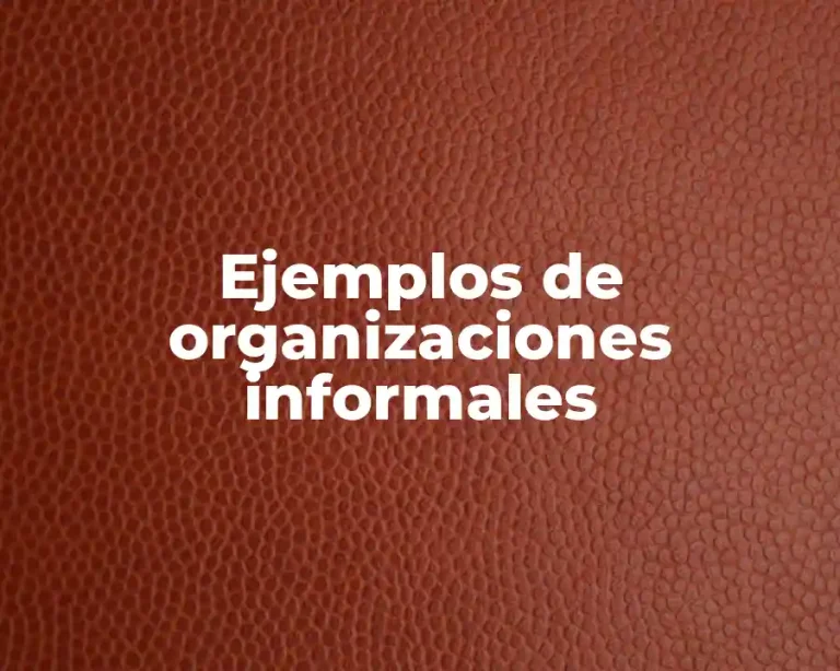 Ejemplos de organizaciones informales