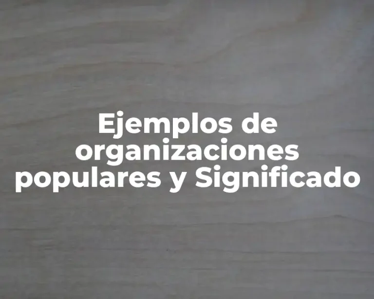 Ejemplos de organizaciones populares y Significado