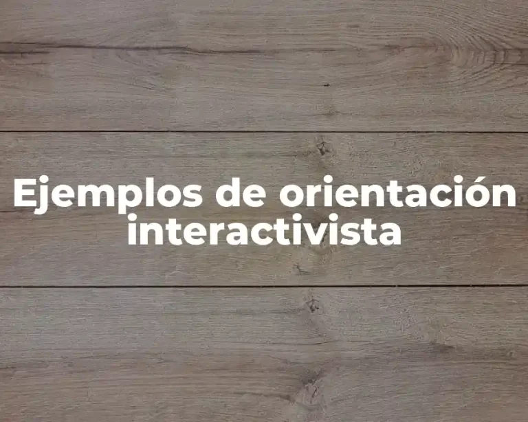 Ejemplos de orientación interactivista