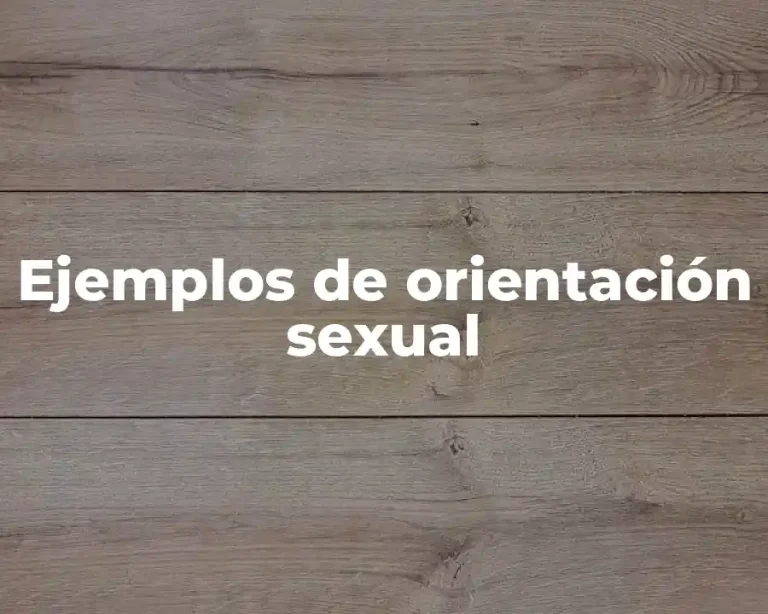 Ejemplos de orientación sexual