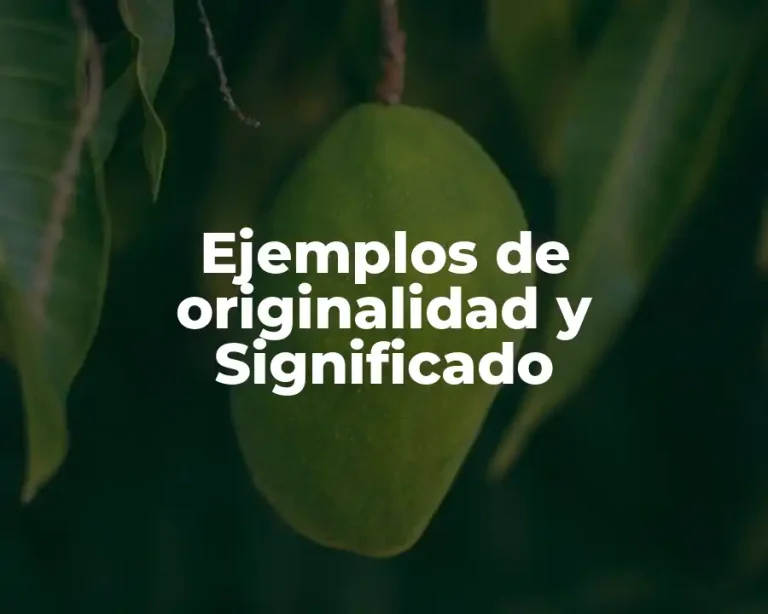 Ejemplos de originalidad y Significado