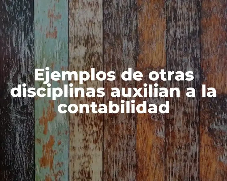 Ejemplos de otras disciplinas auxilian a la contabilidad